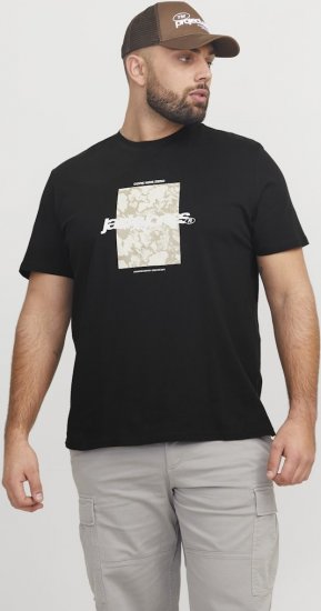 Jack & Jones Tarmac Camo Crew Neck T-Shirt Black - Pólók - Nagyméretű pólók - 2XL-14XL