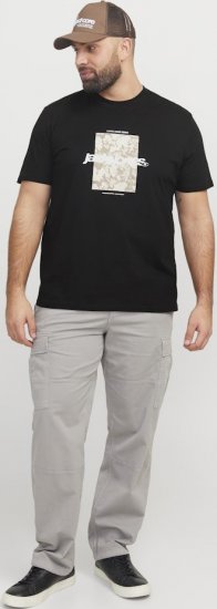 Jack & Jones Tarmac Camo Crew Neck T-Shirt Black - Pólók - Nagyméretű pólók - 2XL-14XL