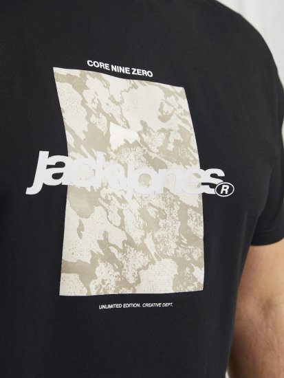 Jack & Jones Tarmac Camo Crew Neck T-Shirt Black - Pólók - Nagyméretű pólók - 2XL-14XL