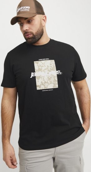 Jack & Jones Tarmac Camo Crew Neck T-Shirt Black - Pólók - Nagyméretű pólók - 2XL-14XL