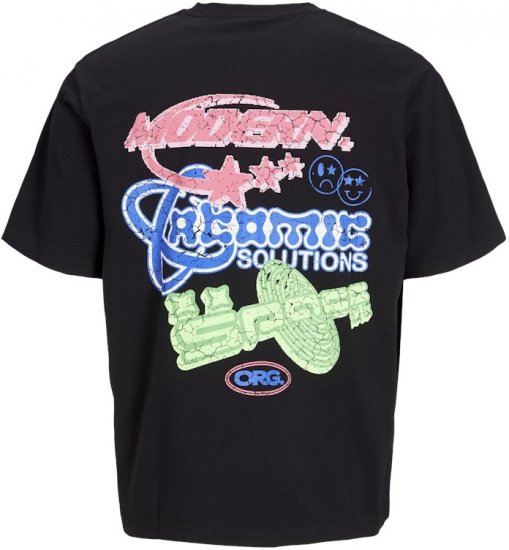 Jack & Jones Compact Crew Neck T-Shirt Black - Pólók - Nagyméretű pólók - 2XL-14XL