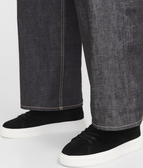 Jack & Jones Stockholm Leather Sneakers Black/Suede - Férfi cipők 40-52 - 