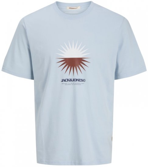 Jack & Jones Vira Branding Crew Neck T-Shirt Skyway - Pólók - Nagyméretű pólók - 2XL-14XL