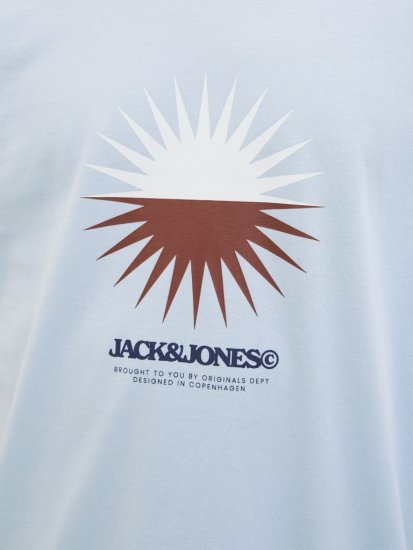 Jack & Jones Vira Branding Crew Neck T-Shirt Skyway - Pólók - Nagyméretű pólók - 2XL-14XL