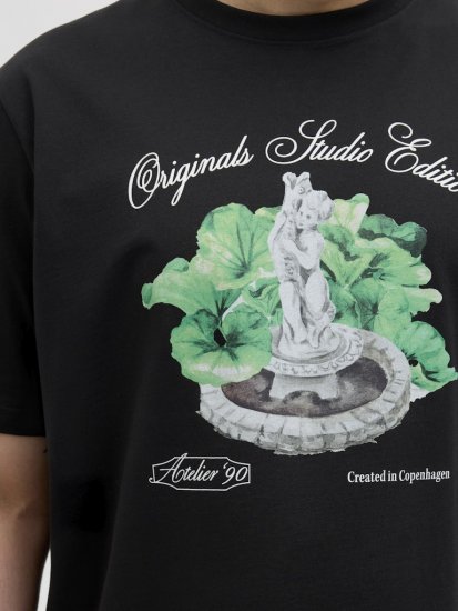 Jack & Jones Hydra Crew Neck T-Shirt Black - Pólók - Nagyméretű pólók - 2XL-14XL