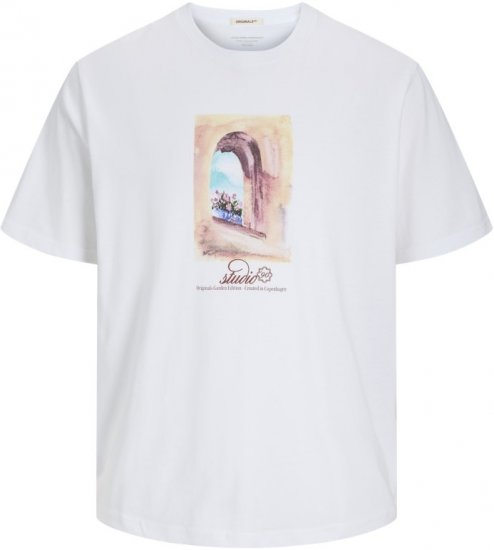 Jack & Jones Hydra Crew Neck T-Shirt Bright White - Pólók - Nagyméretű pólók - 2XL-14XL