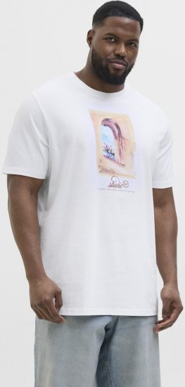 Jack & Jones Hydra Crew Neck T-Shirt Bright White - Pólók - Nagyméretű pólók - 2XL-14XL