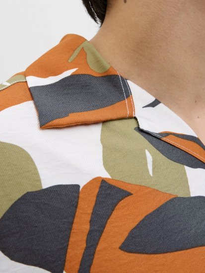 Jack & Jones Vira Marshall AOP Short Sleeve Shirt Cloud Dancer - Ingek - Ingek 2XL-10XL