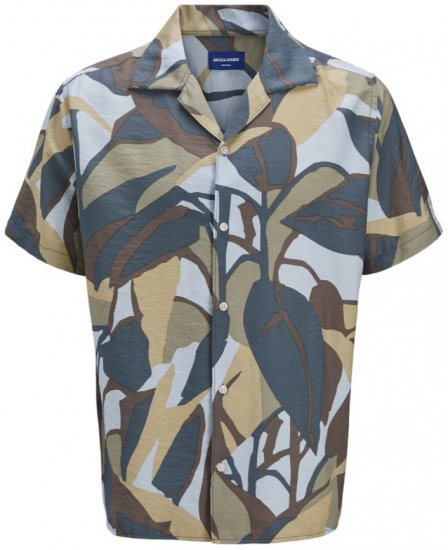 Jack & Jones Vira Marshall AOP Short Sleeve Shirt Silver Sage - Ingek - Ingek 2XL-10XL
