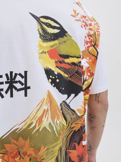 Jack & Jones Fuji Crew Neck T-Shirt Bright White - Pólók - Nagyméretű pólók - 2XL-14XL