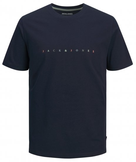 Jack & Jones JJFONT T-Shirt Navy - Pólók - Nagyméretű pólók - 2XL-14XL