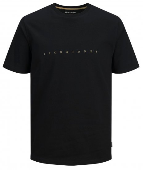 Jack & Jones JJFONT T-Shirt Black - Pólók - Nagyméretű pólók - 2XL-14XL