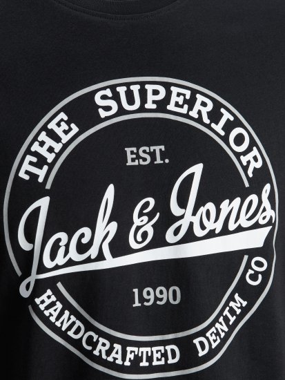 Jack & Jones JJBRAT T-Shirt Black - Pólók - Nagyméretű pólók - 2XL-14XL