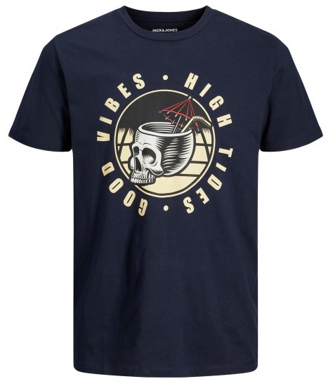 Jack & Jones JJEUSTACE T-Shirt Navy - Pólók - Nagyméretű pólók - 2XL-14XL