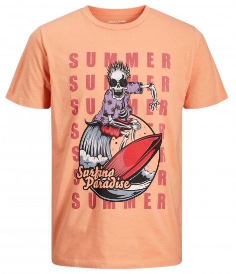 Jack & Jones JJEUSTACE T-Shirt Orange - Pólók - Nagyméretű pólók - 2XL-14XL