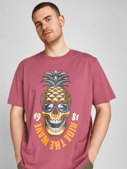 Jack & Jones JJEUSTACE T-Shirt Pink - Pólók - Nagyméretű pólók - 2XL-14XL