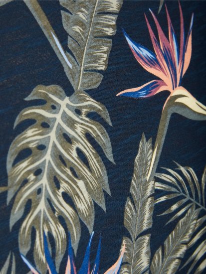 Jack & Jones JJCOASTAL AOP T-Shirt Navy - Pólók - Nagyméretű pólók - 2XL-14XL