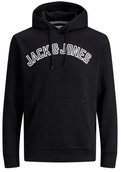 Jack & Jones JJCITY Hoodie Black - Pulóverek & kapucnis pulóverek - Pulóverek & Kapucnis pulóver 2XL-12XL