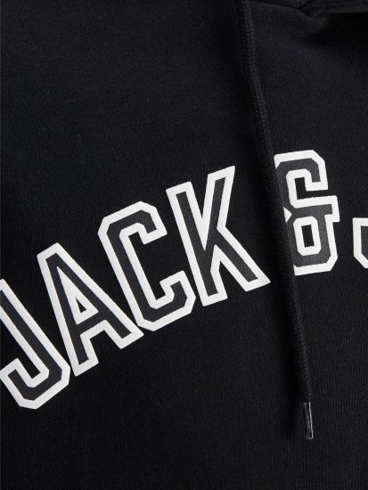 Jack & Jones JJCITY Hoodie Black - Pulóverek & kapucnis pulóverek - Pulóverek & Kapucnis pulóver 2XL-12XL
