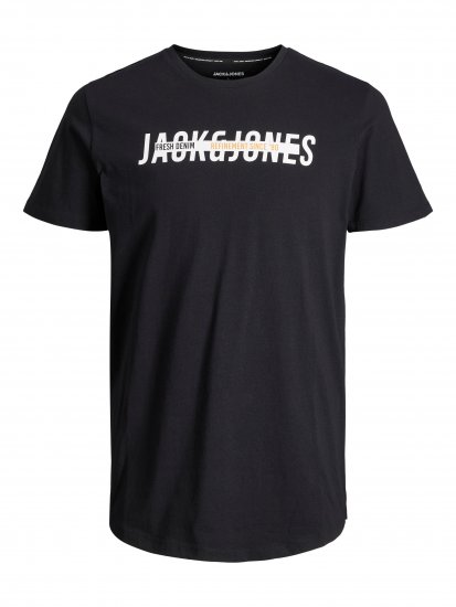 Jack & Jones JJTEO T-Shirt Black - Pólók - Nagyméretű pólók - 2XL-14XL