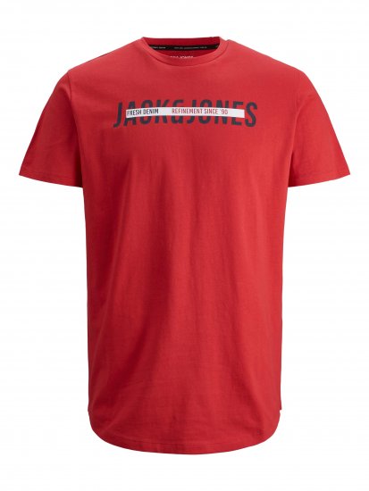 Jack & Jones JJTEO T-Shirt Red - Pólók - Nagyméretű pólók - 2XL-14XL