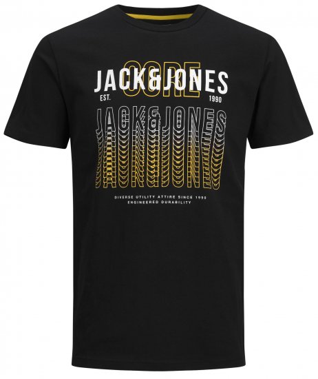 Jack & Jones JJCYBER T-Shirt Black - Pólók - Nagyméretű pólók - 2XL-14XL