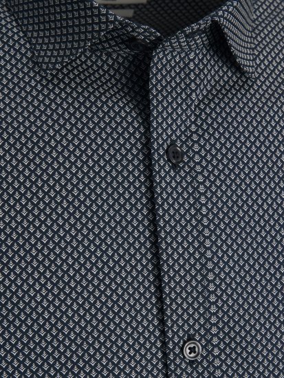 Jack & Jones JPRBLACARDIFF Print LS Shirt Navy - Ingek - Ingek 2XL-10XL