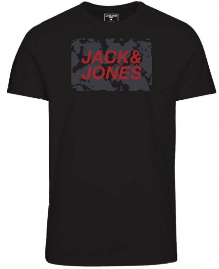 Jack & Jones JCOLAUGE T-Shirt Black - Pólók - Nagyméretű pólók - 2XL-14XL