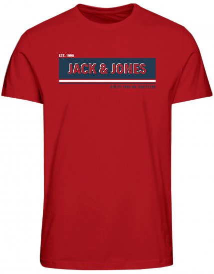Jack & Jones JCOADAM T-Shirt Pompeian Red - Pólók - Nagyméretű pólók - 2XL-14XL