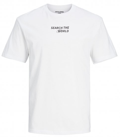 Jack & Jones JCOEDTN T-Shirt White - Pólók - Nagyméretű pólók - 2XL-14XL