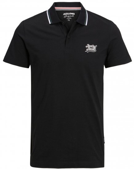 Jack & Jones JORTREVOR Polo Shirt Black - Pólóingek - Galléros Pólók 2XL-8XL - Pólóingek 2XL-8XL