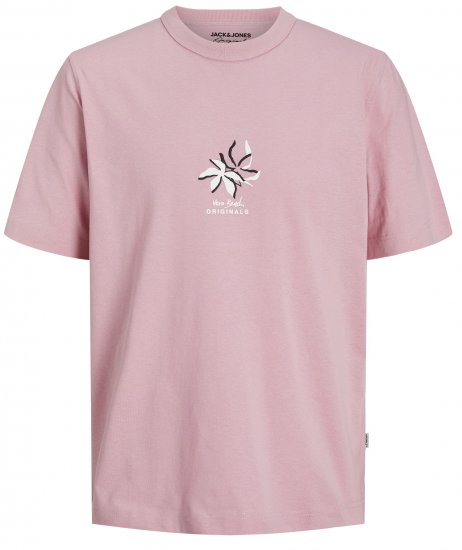 Jack & Jones JOREASTER ACTIVITY T-Shirt Pink Nectar - Pólók - Nagyméretű pólók - 2XL-14XL