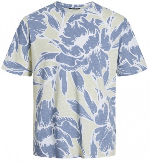 Jack & Jones JPRBLAPALMA AOP T-Shirt Green Tint - Pólók - Nagyméretű pólók - 2XL-14XL