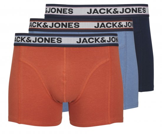 Jack & Jones JACMARCO SOLID Trunks 3-Pack Coronet Blue - Alsónemű & strandruhák - Nagyméretű Alsónemű 2XL-8XL