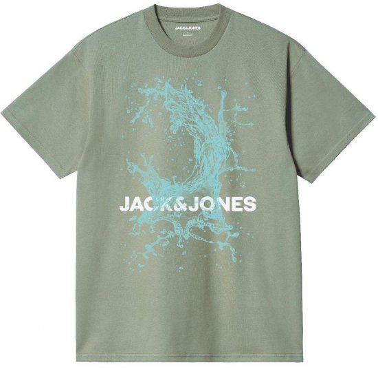 Jack & Jones JCOOCEAN SPLASH T-Shirt Desert Sage - Pólók - Nagyméretű pólók - 2XL-14XL