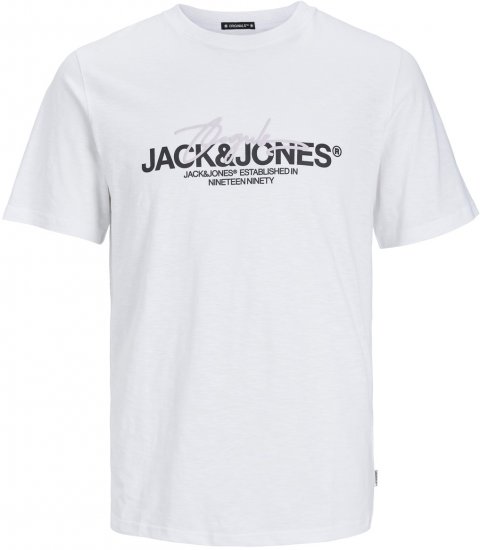 Jack & Jones JORARUBA BRANDING TEE SS CREW NECK Bright White - Pólók - Nagyméretű pólók - 2XL-14XL