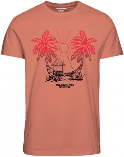 Jack & Jones JORARUBA TEE SS CREW NECK Canyon Sunset - Pólók - Nagyméretű pólók - 2XL-14XL