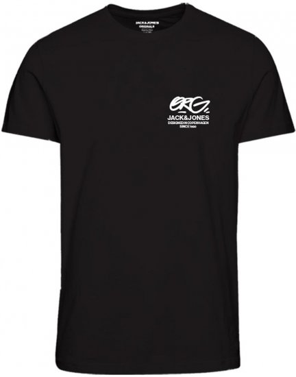 Jack & Jones JORARUBA TEE SS CREW NECK Black - Pólók - Nagyméretű pólók - 2XL-14XL