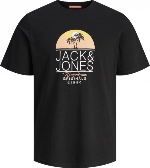 Jack & Jones JORCASEY T-Shirt Crew Neck Black - Pólók - Nagyméretű pólók - 2XL-14XL