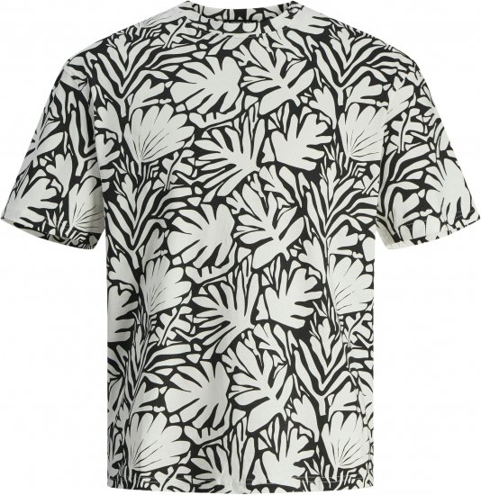 Jack & Jones JORMARBELLA T-Shirt Cloud Dancer/Black - Pólók - Nagyméretű pólók - 2XL-14XL