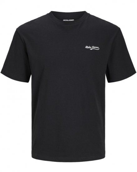 Jack & Jones Zekiel Crew Neck T-Shirt Black - Pólók - Nagyméretű pólók - 2XL-14XL