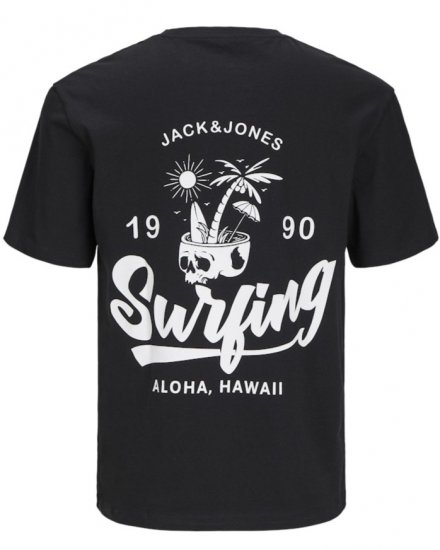 Jack & Jones Zekiel Crew Neck T-Shirt Black - Pólók - Nagyméretű pólók - 2XL-14XL