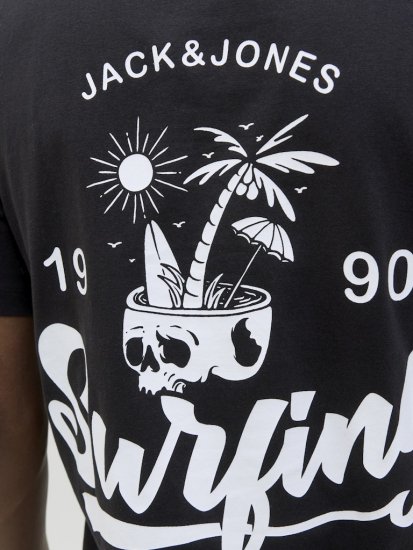 Jack & Jones Zekiel Crew Neck T-Shirt Black - Pólók - Nagyméretű pólók - 2XL-14XL