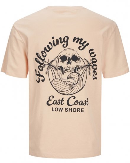 Jack & Jones Zekiel Crew Neck T-Shirt Peach Parfait - Pólók - Nagyméretű pólók - 2XL-14XL