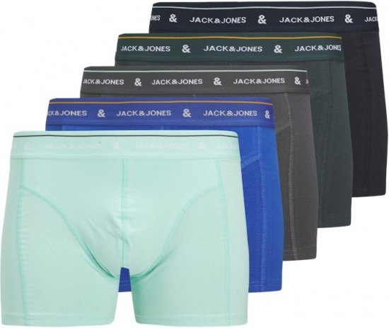 Jack & Jones Ron Soldi Trunks 5-Pack Grey - Alsónemű & strandruhák - Nagyméretű Alsónemű 2XL-8XL