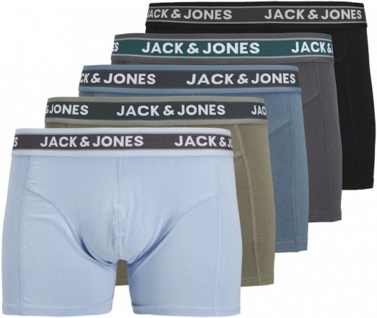 Jack & Jones Evan Solid Trunks 5-Pack Black - Alsónemű & strandruhák - Nagyméretű Alsónemű 2XL-8XL