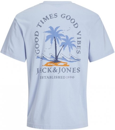 Jack & Jones Summer Vibes Crew Neck T-Shirt Chambray Blue - Pólók - Nagyméretű pólók - 2XL-14XL