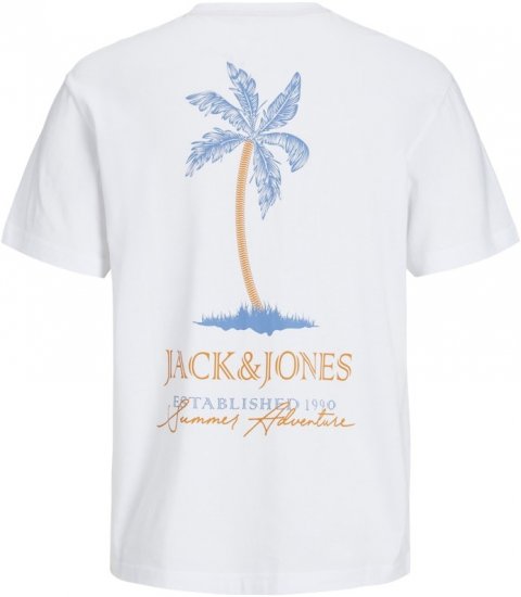 Jack & Jones Summer Vibes Crew Neck T-Shirt White - Pólók - Nagyméretű pólók - 2XL-14XL