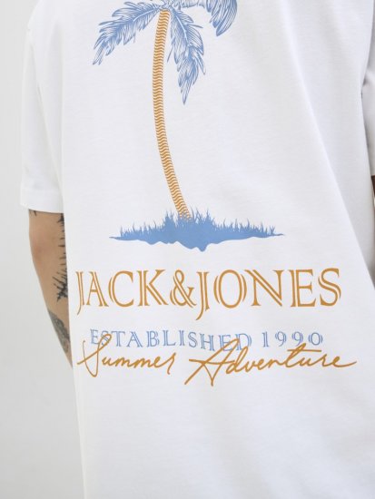 Jack & Jones Summer Vibes Crew Neck T-Shirt White - Pólók - Nagyméretű pólók - 2XL-14XL