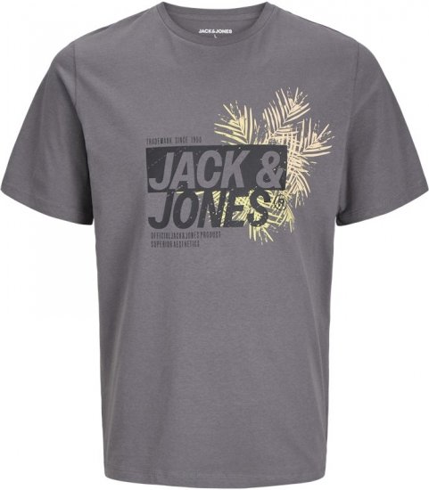 Jack & Jones Jaxon Crew Neck T-Shirt Castlerock - Pólók - Nagyméretű pólók - 2XL-14XL